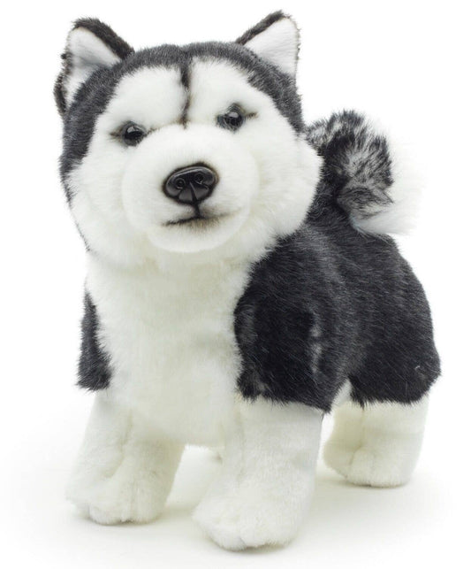 Peluche Chiot husky noir debout Uni Toys