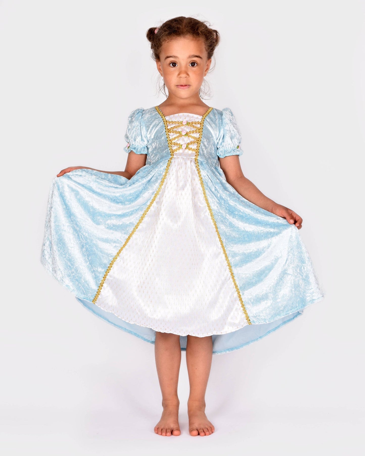 Robe de princesse en velours bleu clair 110-116 cm 4-6 ans