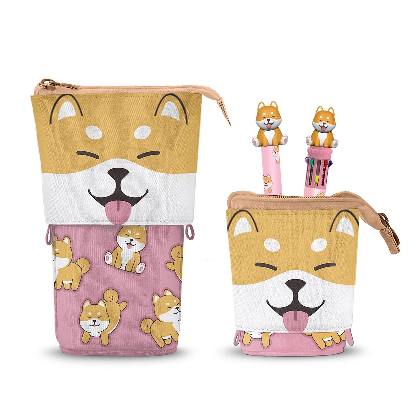 Trousse Cute + Stylo 10 Couleurs + Stylo Gel Oh My Pop! « Shiba »