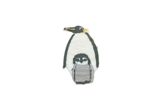 Iron-on penguin patch with baby