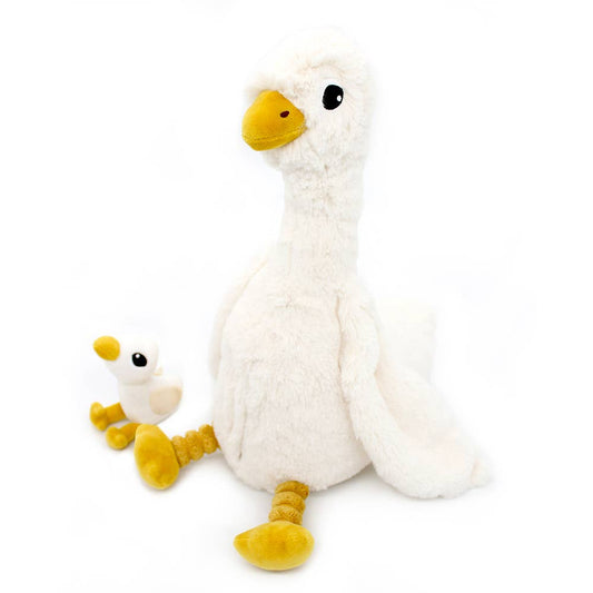 LES PTIPOTOS - PLÜSCHTIER GANS MUTTER & BABY 36CM WEISS