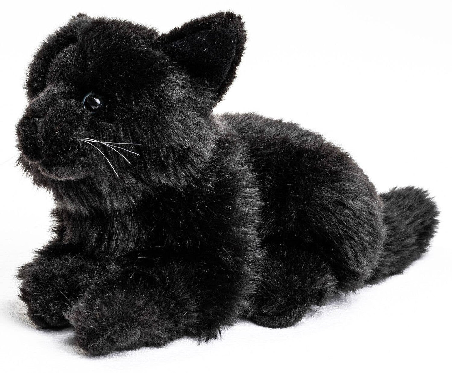 Plush Cat Lying Down - Black