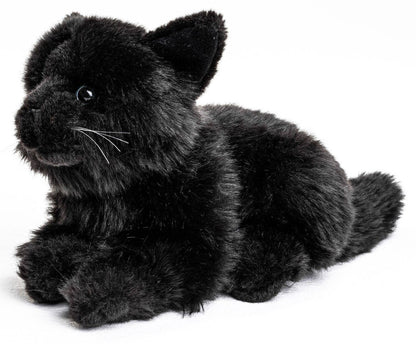 Plush Cat Lying Down - Black