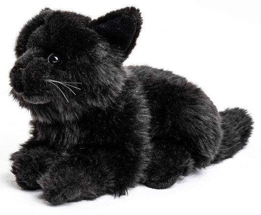 Plush Cat Lying Down - Black