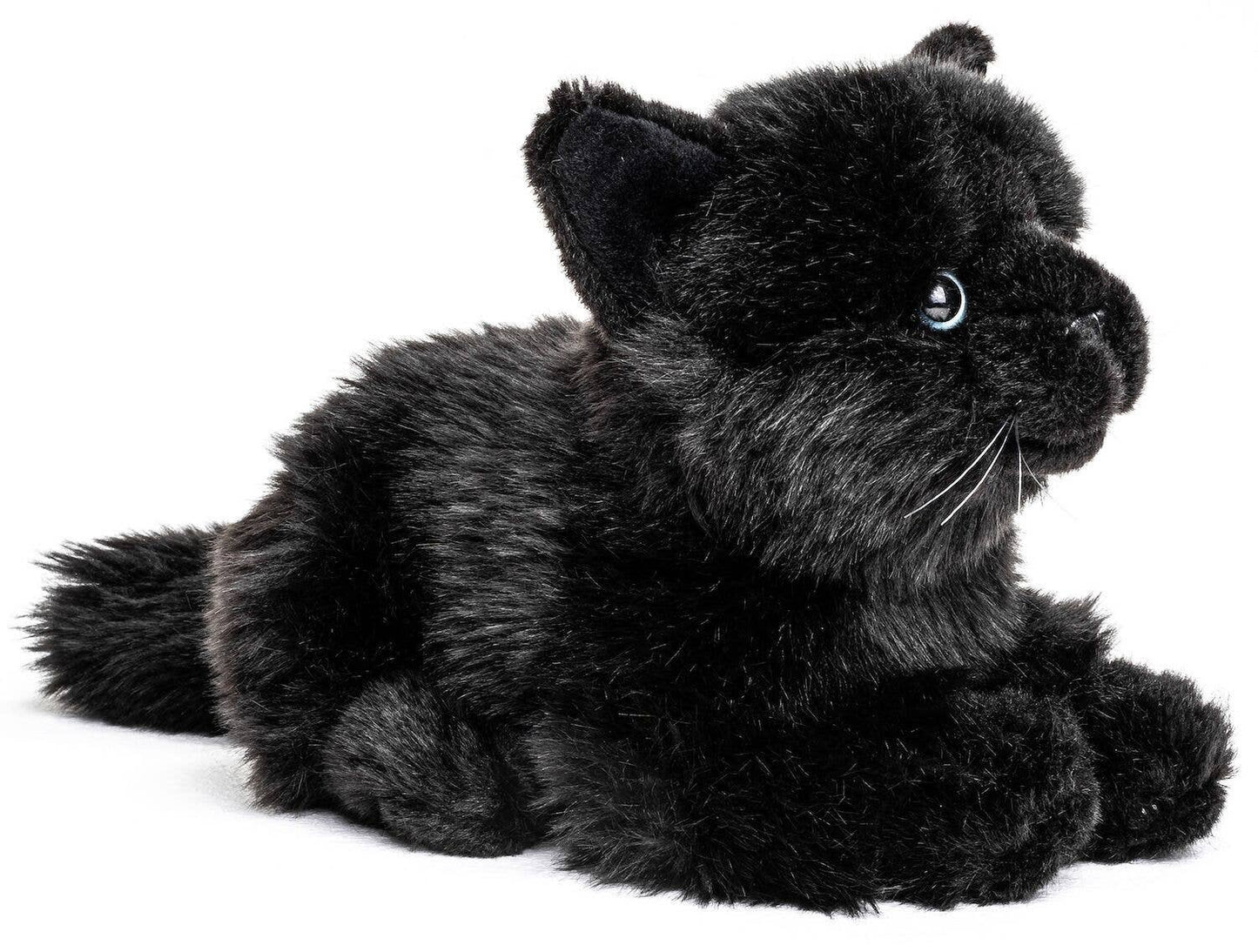 Plush Cat Lying Down - Black
