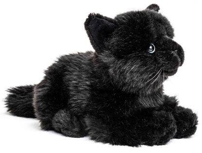 Plush Cat Lying Down - Black
