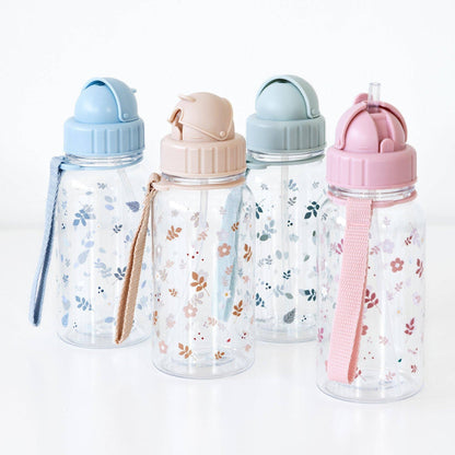 Bouteille Plastique Feuilles Couleur Bleu