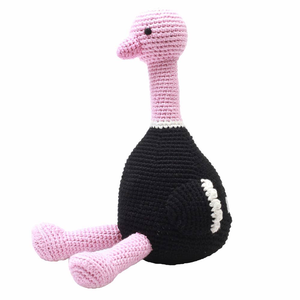 Crochet Plush Toy - Light Pink Ostrich