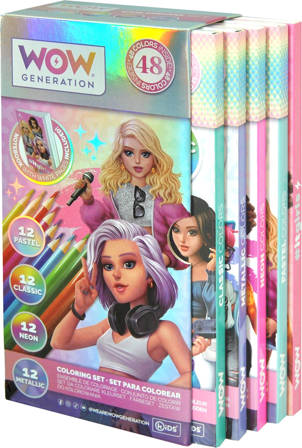 Set of 48 colored pencils and notebook