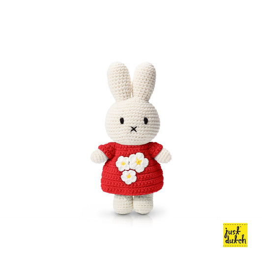 Peluche Miffy – Robe d’anniversaire rouge