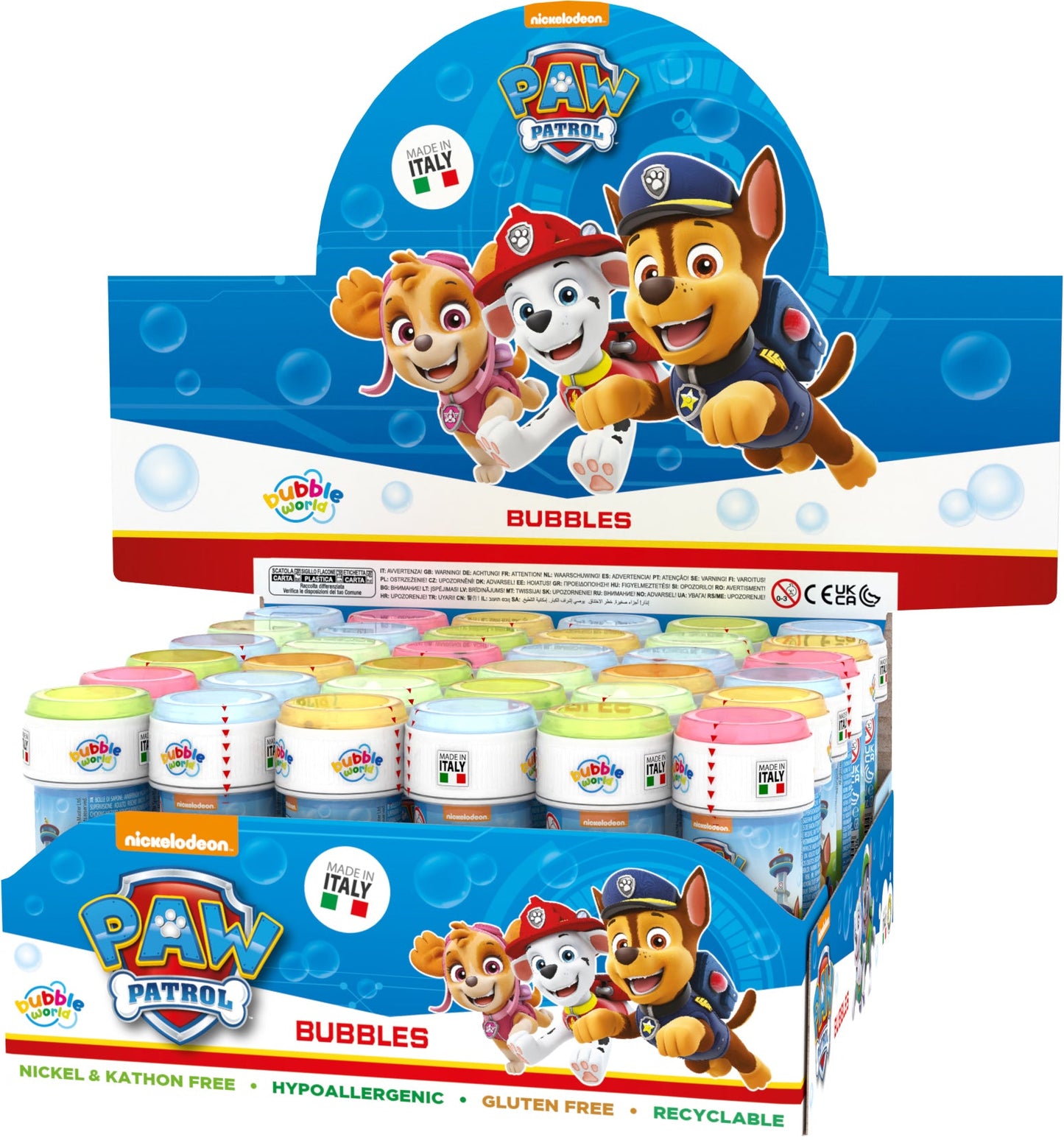 Paw Patrol Seifenblasen-Set – Display mit 36 x 60 ml Fläschchen