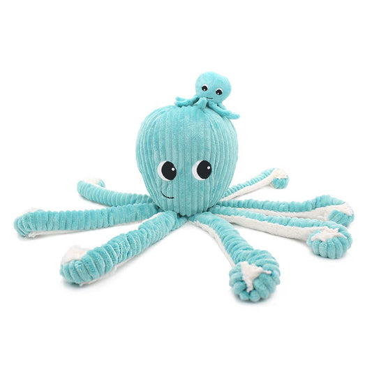 Ptipotos Plush Toy Mother and Baby Octopus - Aqua Blue