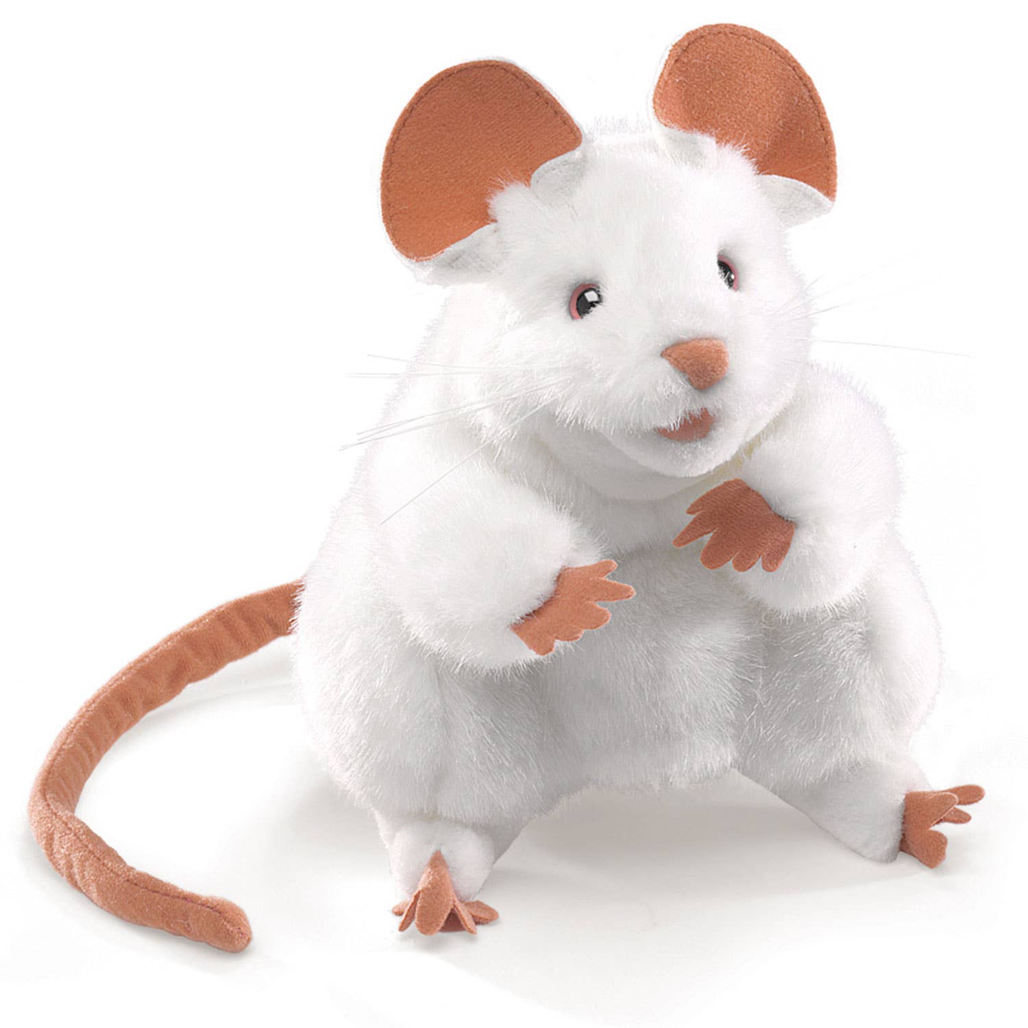 Marionnette à main Souris blanche/Souris blanche 2219 Folkmanis réaliste