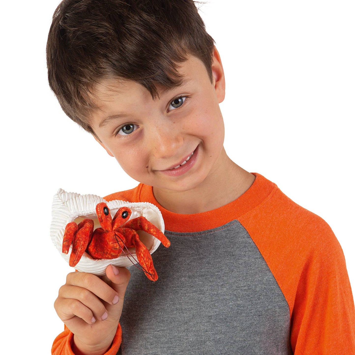 Marionnette à main Mini crabe ermite 2786/ Mini crabe ermite Folkmanis réaliste