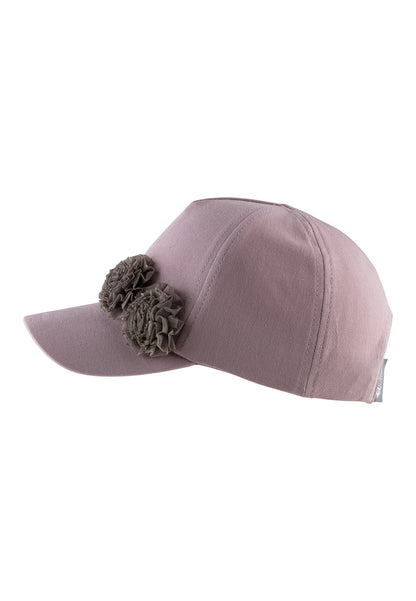 Floral ruffle cap