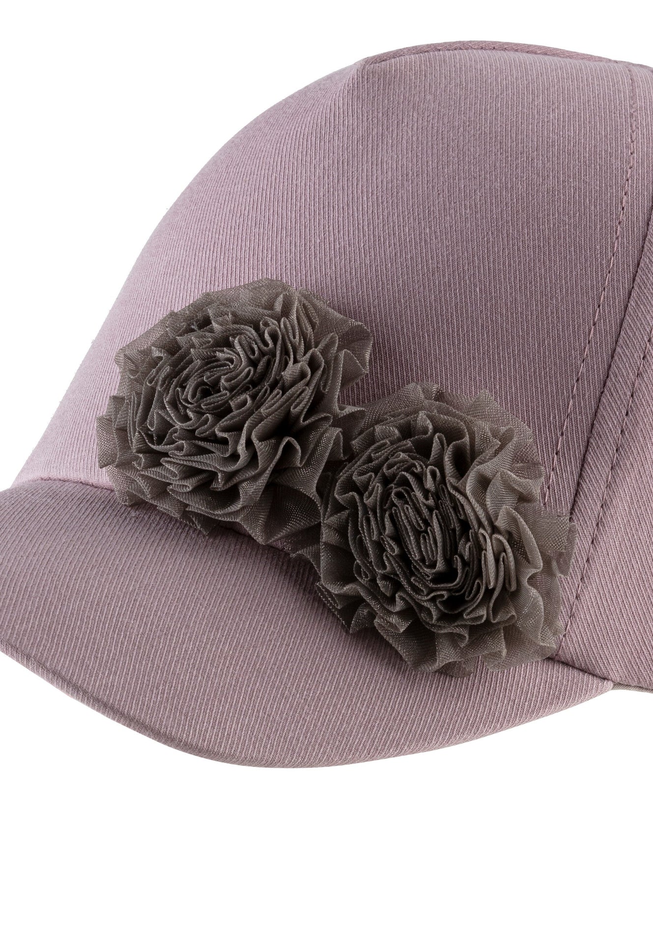Floral ruffle cap