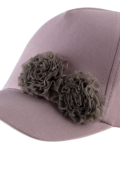 Floral ruffle cap