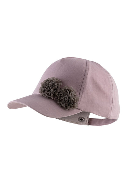 Floral ruffle cap