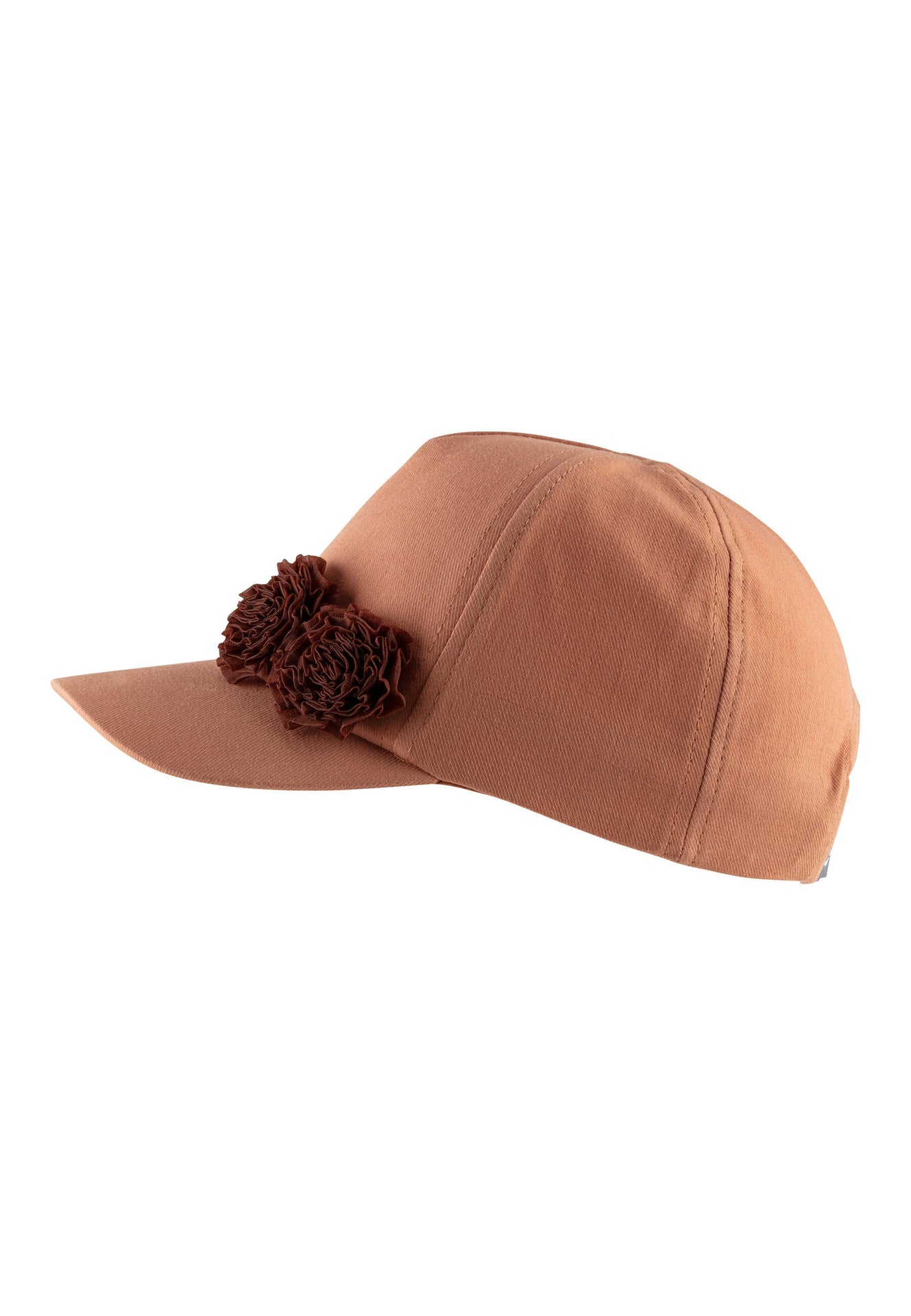 Floral ruffle cap