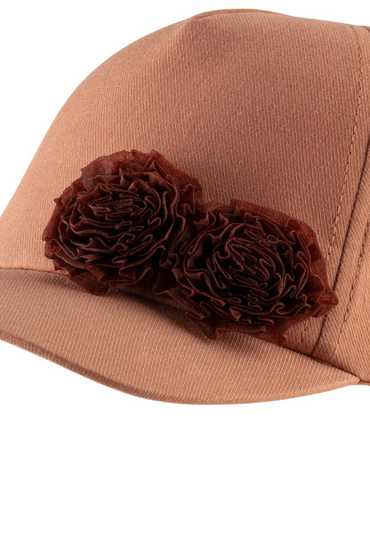 Floral ruffle cap