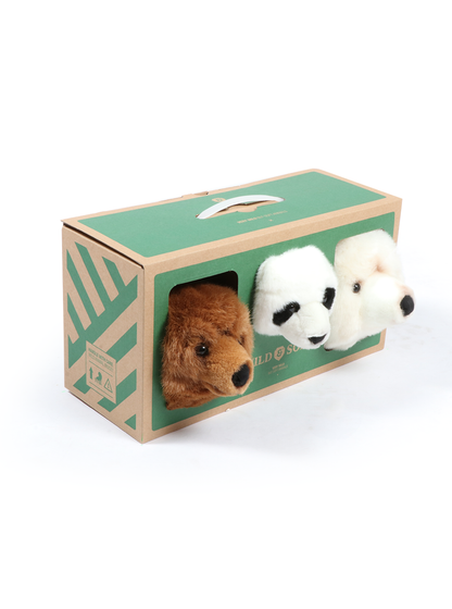 Mini Plush Animal Head Wall Decor: Bear Box