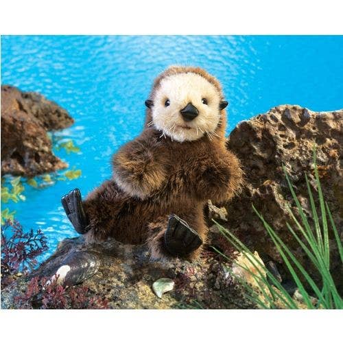 Marionnette à main Bébé loutre de mer 2960/ Bébé loutre de mer Folkmanis réaliste