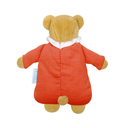 Coral Organic Cotton Teddy Bear Snuggle with Rattle