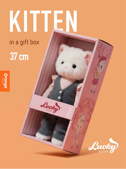 Peluche, Lucky Kitty, Lucky Sophie : Chaton élégant 38 cm 3+