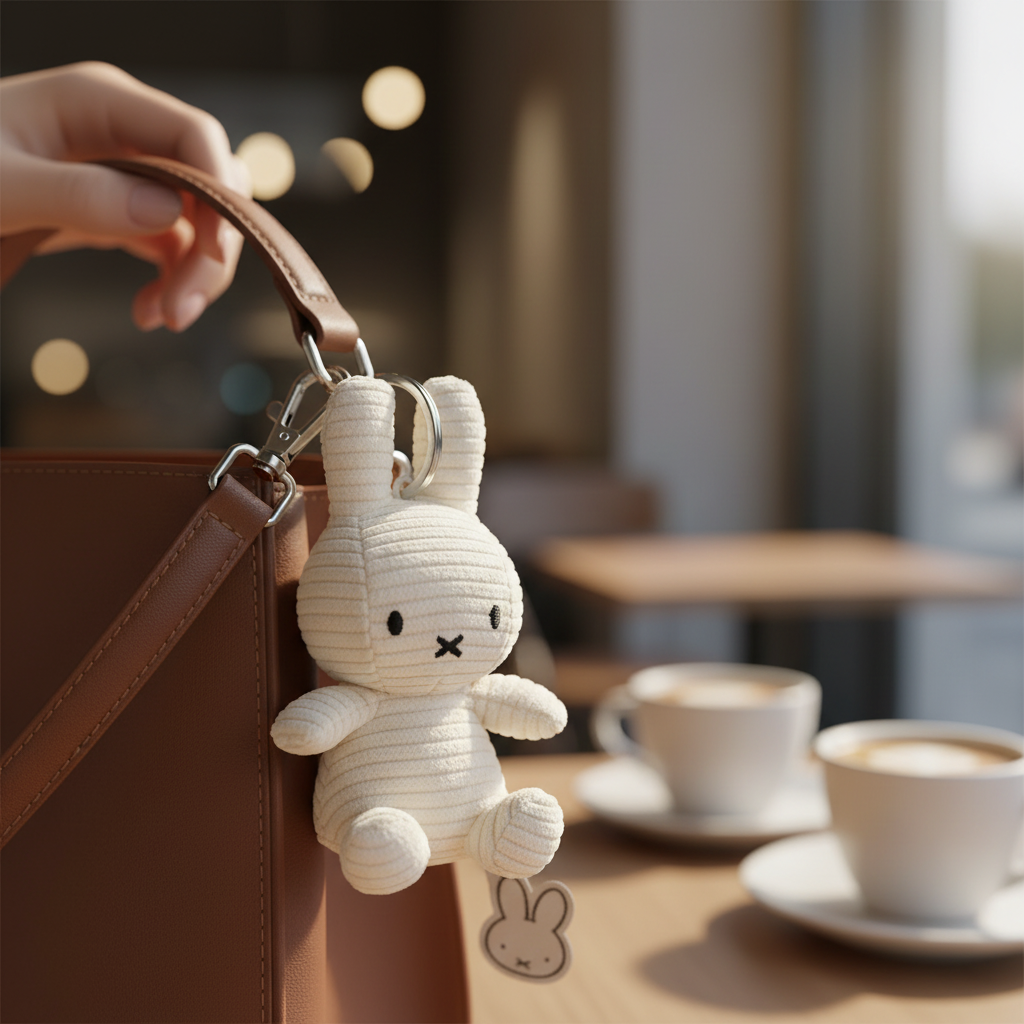 Miffy Rabbit Corduroy Keychain
