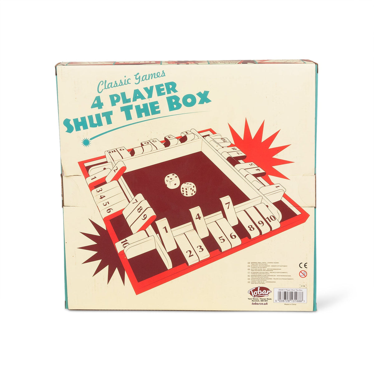 Shut the Box en Bois – 4 Joueurs