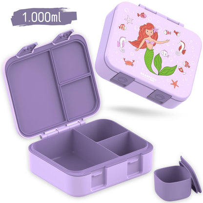 Boîte à lunch compartimentée, étanche - Sirène violette