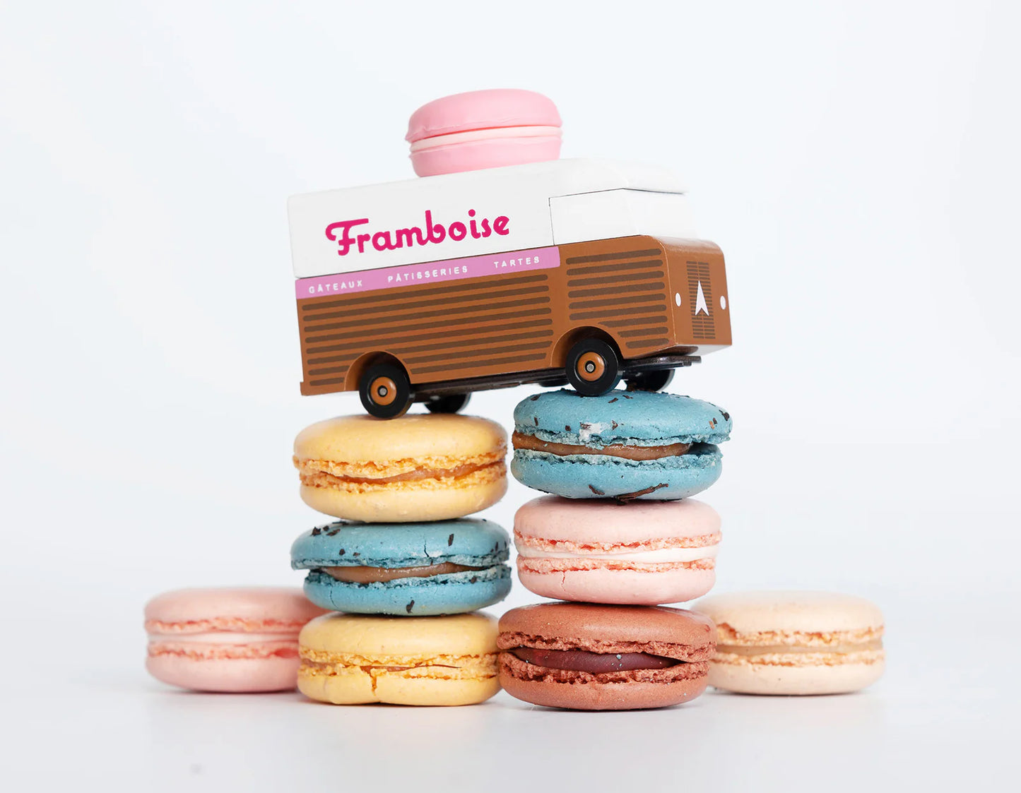 Camionette en Bois Candycar World - Van Macaron Framboise