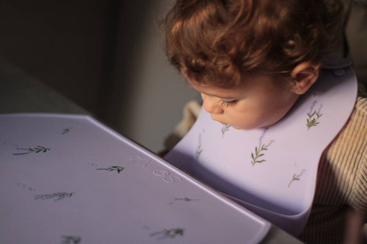 Bavoir en silicone Shayan lavandes - lilas