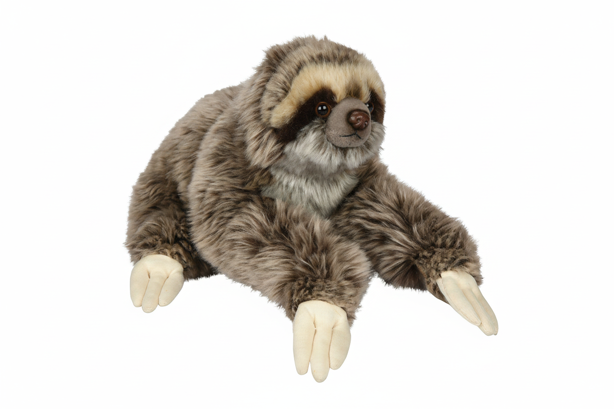 Sloth plush toy with Velcro