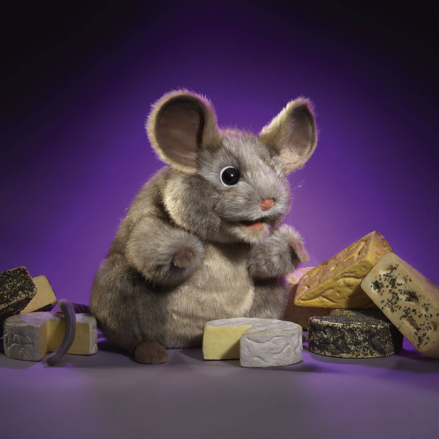 Marionnette à main Souris grise/souris grise 3202 Folkmanis réaliste