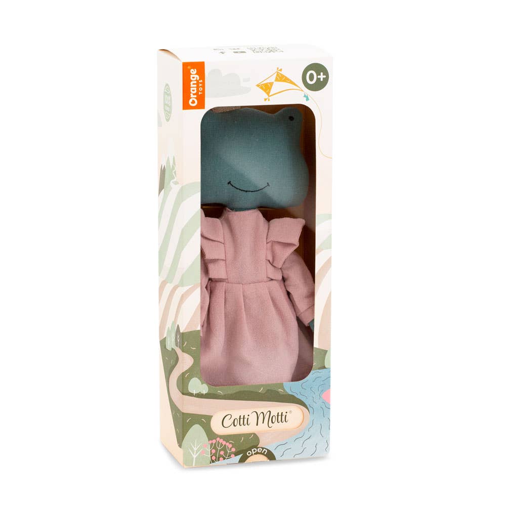 Fiona the Frog Cotton Plush Toy in Pink Dress - 29 cm - 0+
