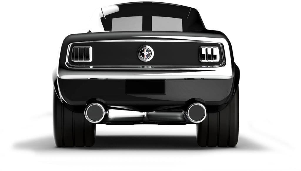 Schwarzer Ford Mustang - Baghera