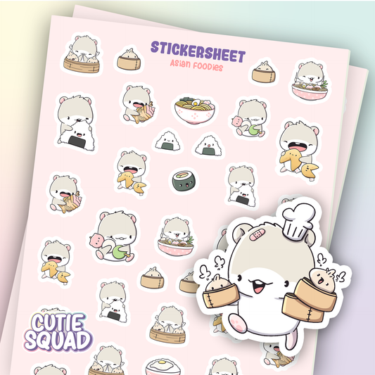 Asiatische Foodie-Stickerbögen