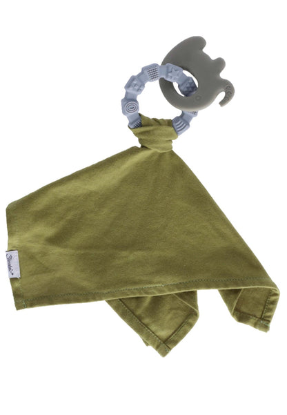 Comforter with Teething Ring Elephant Eddy Green M