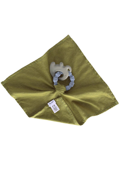 Comforter with Teething Ring Elephant Eddy Green M