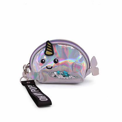 Porte-Monnaie Ovale Oh My Pop! « Narval » – Argent