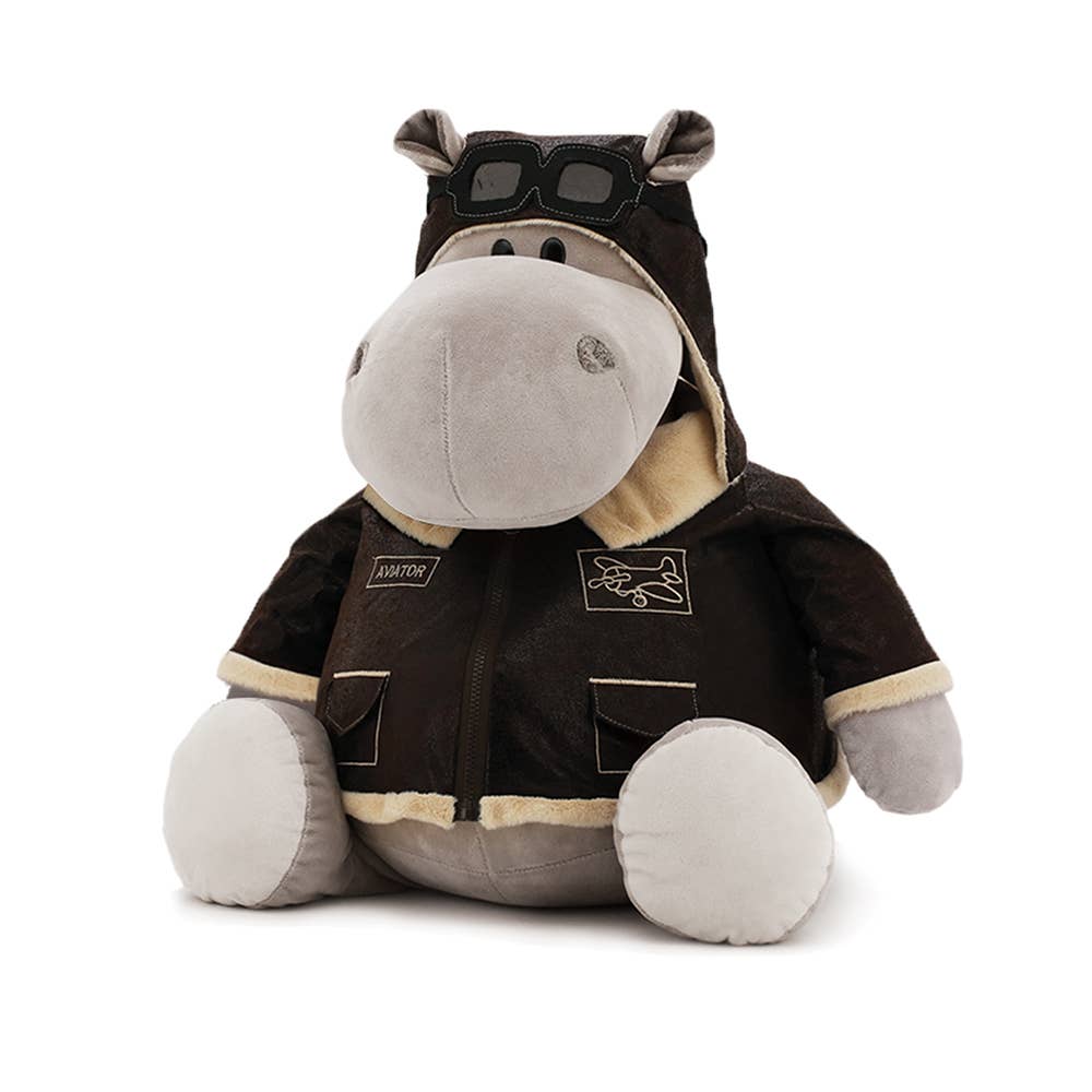 Po the Hippopotamus Plush Toy: Aviator - 30 cm, suitable from 0 months