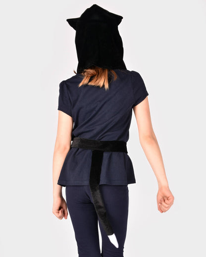 Black cat set (hood and tail) 3-5 years