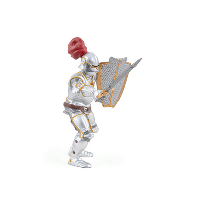 Figurine Chevalier en armure au plumet rouge Papo - personnage médiéval
