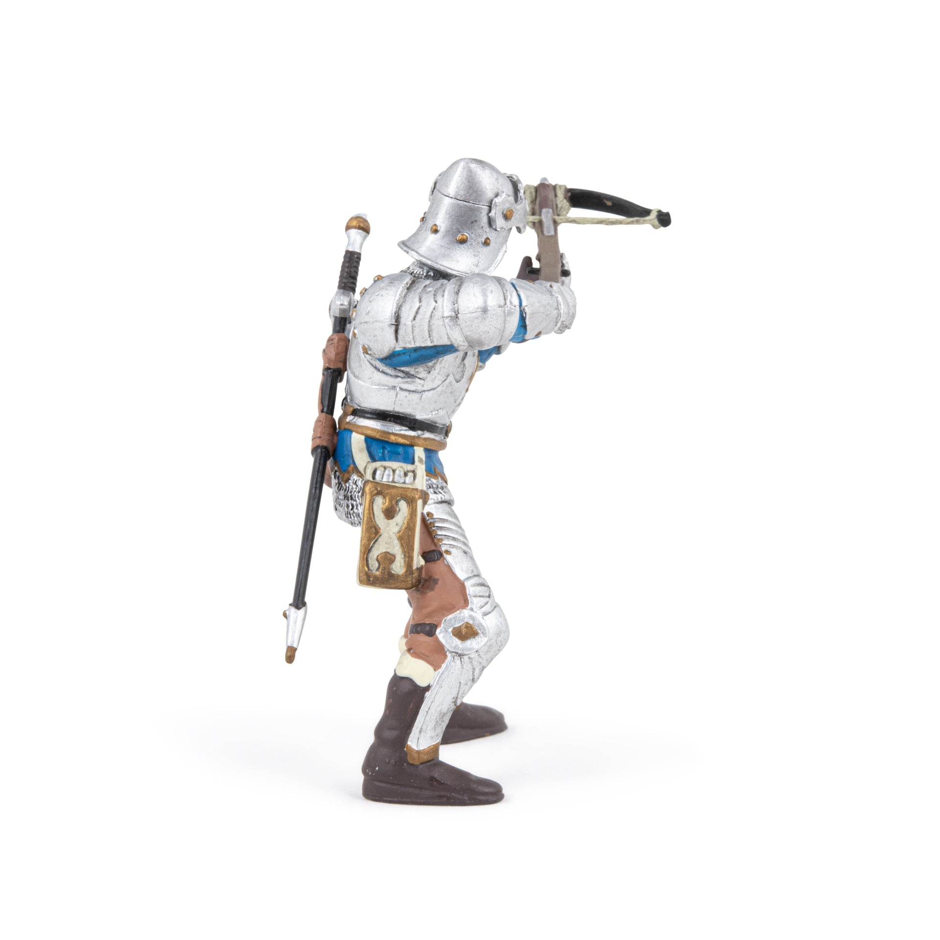 Figurine Arbalétrier bleu en armure Papo - personnage médiéval