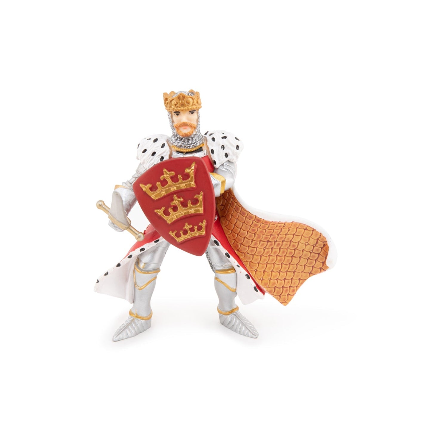 Figurine Roi Arthur rouge Papo - personnage médiéval