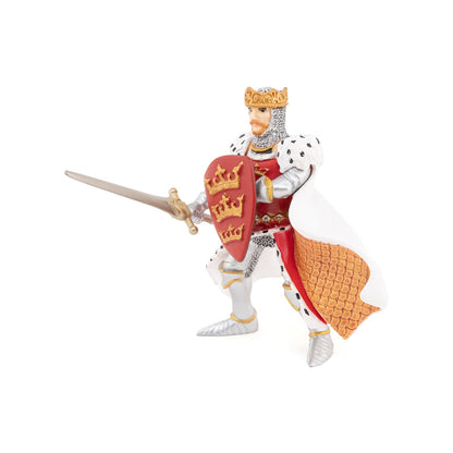 Figurine Roi Arthur rouge Papo - personnage médiéval