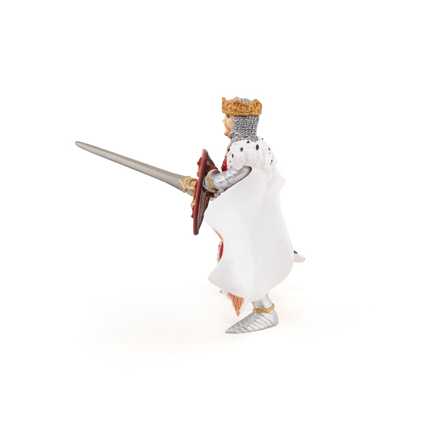 Figurine Roi Arthur rouge Papo - personnage médiéval