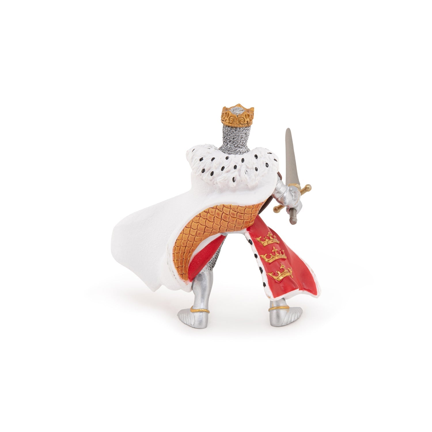Figurine Roi Arthur rouge Papo - personnage médiéval