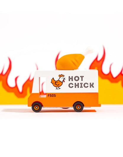 Camionette en Bois Candycar World - Van Poulet Frit / Hot Chick